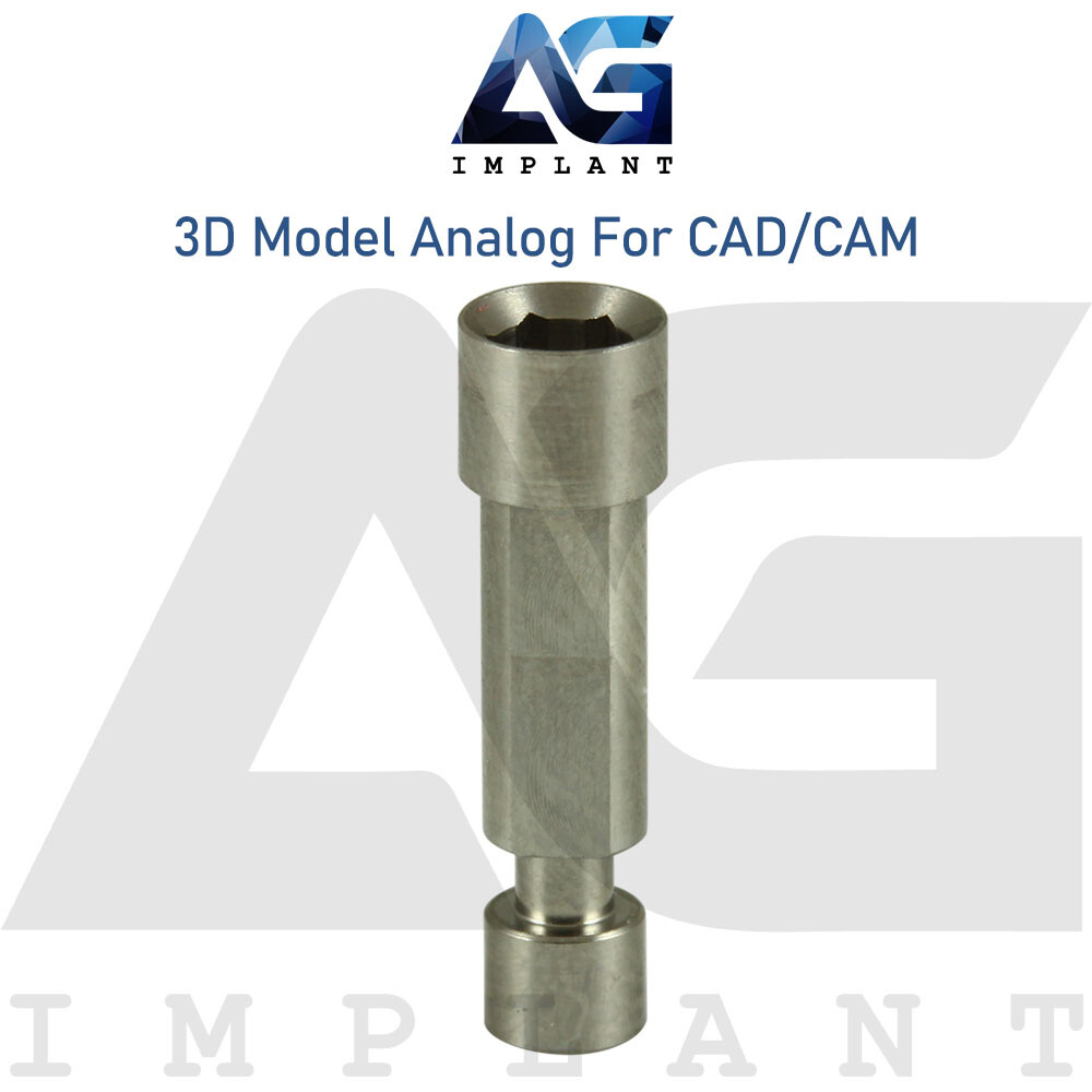 3D Model Analog For CAD/CAM Stainless Steel Lab Dental Int Hex