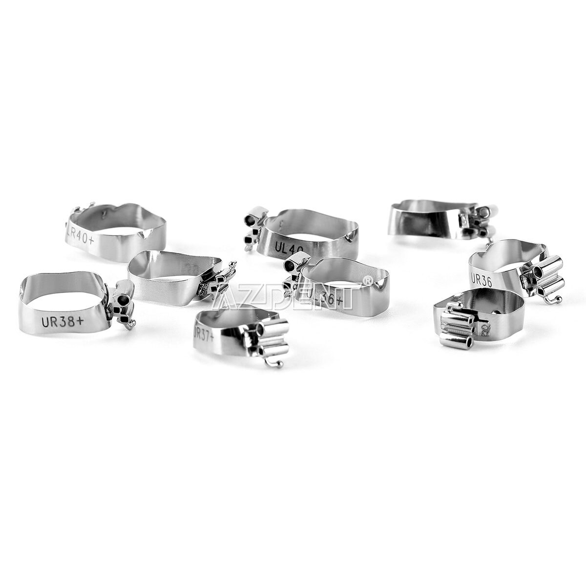 4pcs/Pack Dental Ortho 1st Molar Buccal Tubes Band Conv Roth 022 U3/L2 35#-40+#