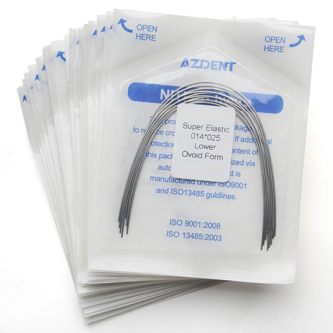 10PCS/PACK Dental Ortho Super Elastic Niti Arch Wires Rectangular Ovoid AZDENT