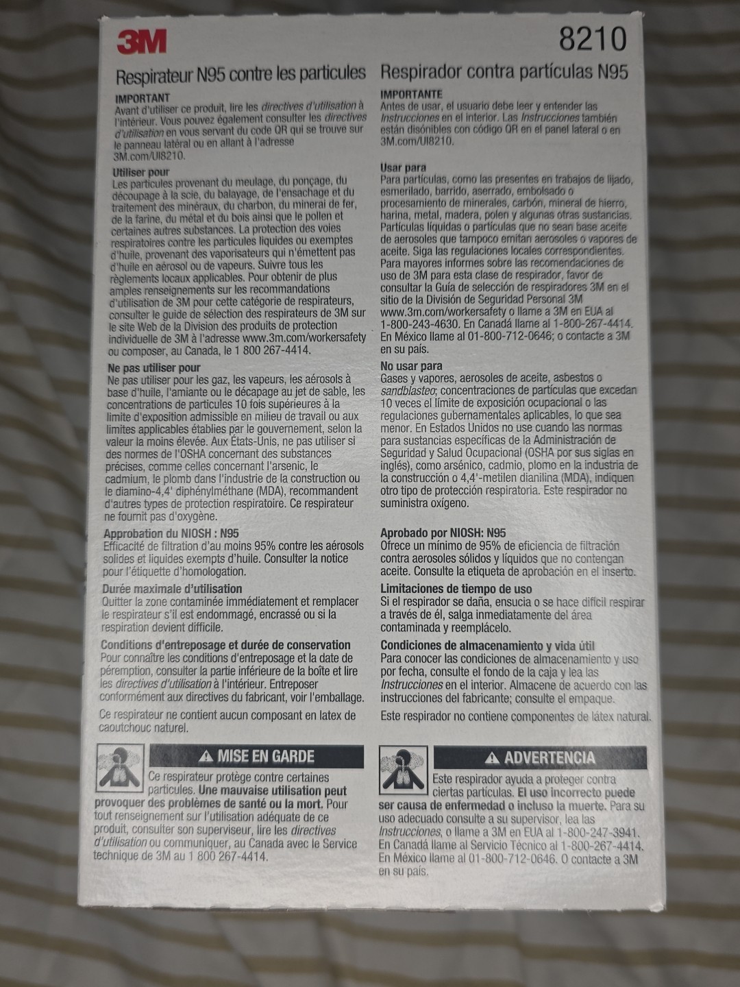 3M 8210 N95 Respirator Masks (20-Pack) New Sealed Box — Exp 01/2028