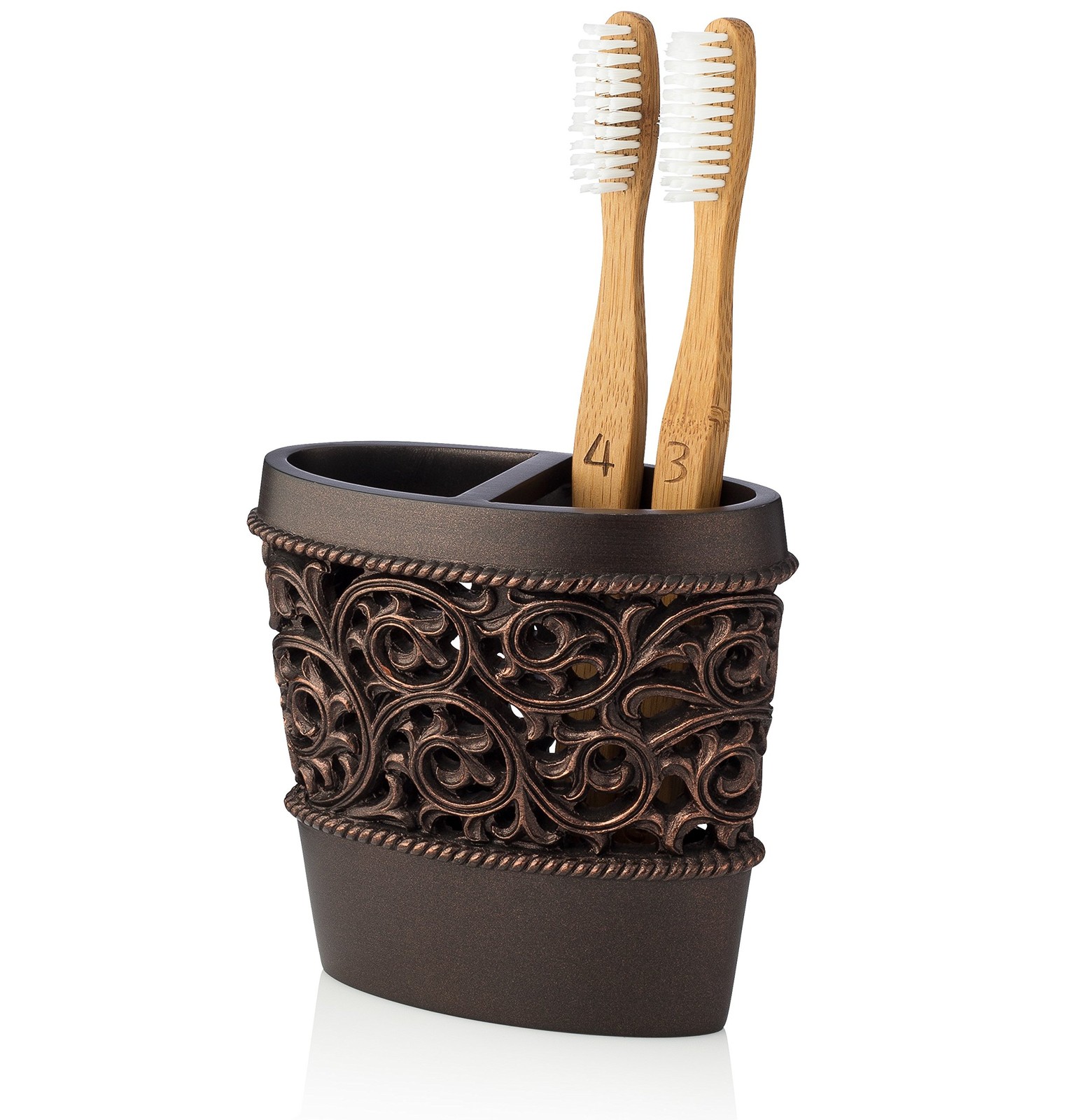 Essentra Home 4-Piece Bronze Bathroom Accessory Set Complete Set Includes