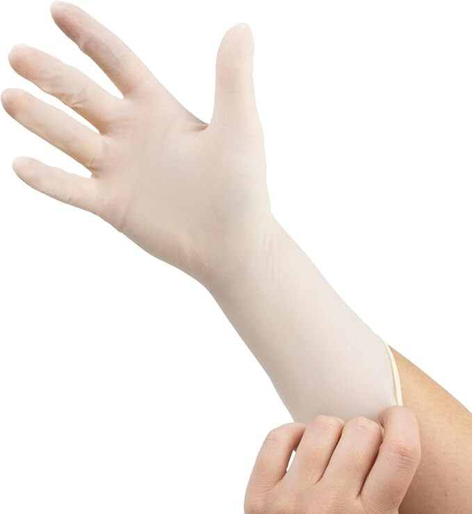 Sterile Latex Surgical Gloves, Size 6, Powder-Free, 50 Pairs/Box