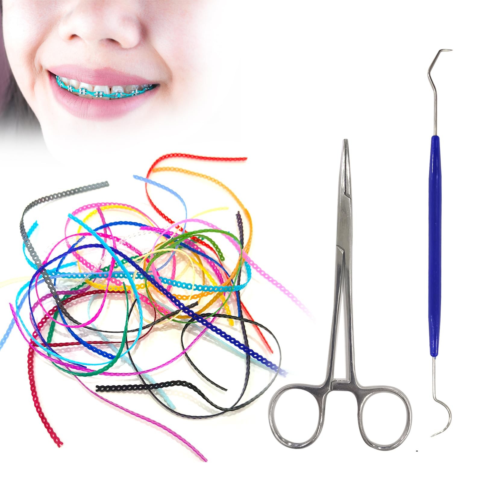 24 Pieces Colorful Power Chain Set (Continuous) for Braces, Fashion colorful