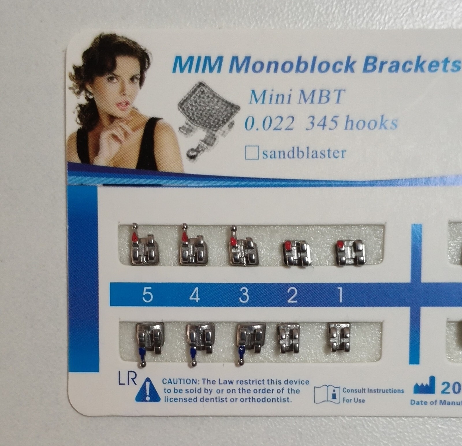 10 Sets Dental Orthodontic Bracket MIM Monoblock Mini Roth/MBT 022/018 345 Hooks