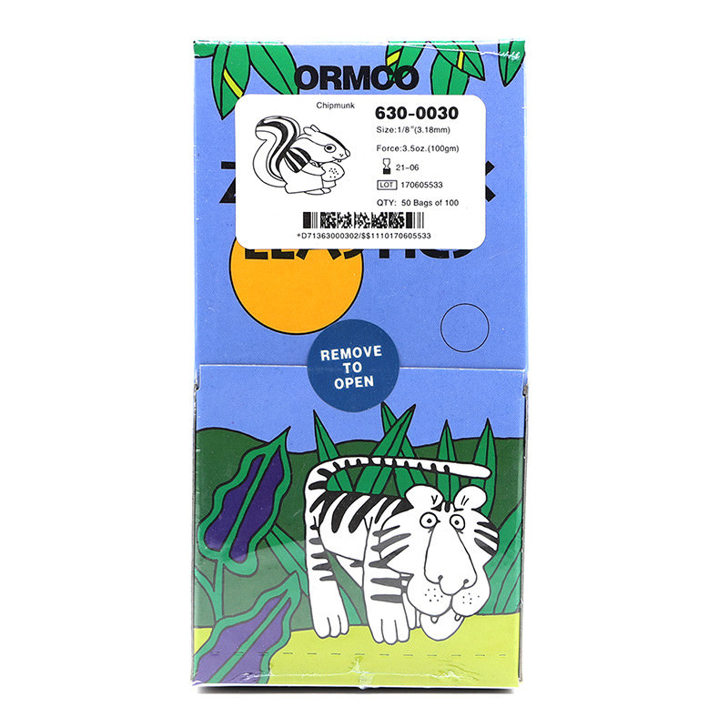 ORMCO Dental Orthodontic Elastics Rings 3.5 OZ,Zoo Pack 5000PCS/Box 5 Sizes
