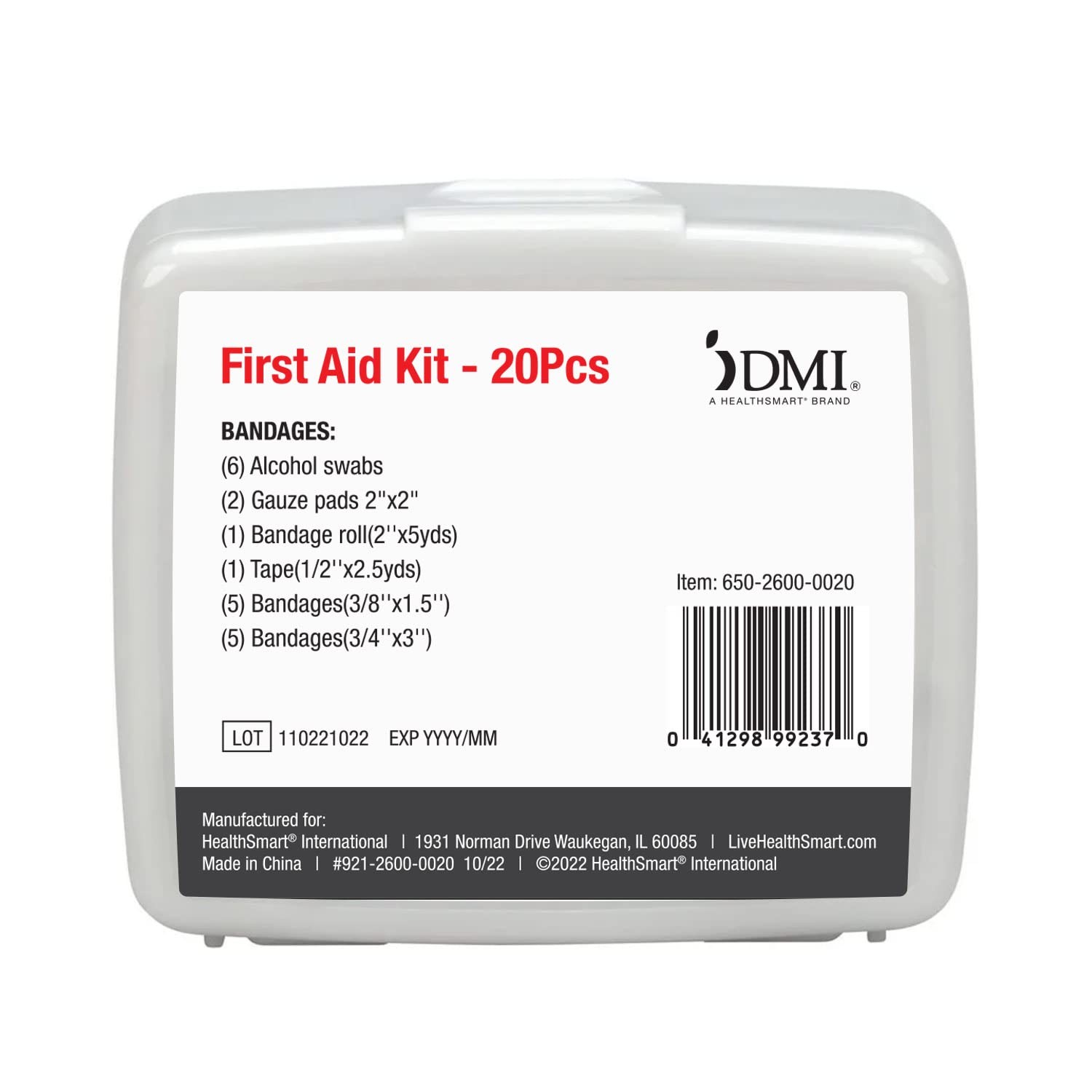 Dmi First-Aid Kit Mini 20-Piece Kit Small And Compact All-Purpose Use For Minor