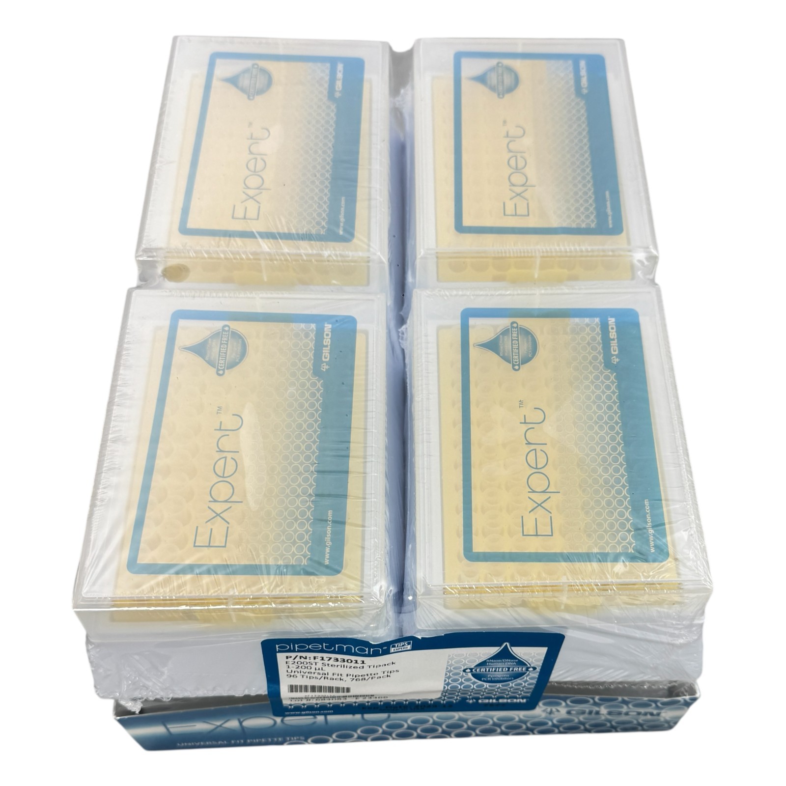 Expired Gilson Pipetman F1733011 E200ST 1-200uL Tips 768/Pack Factory Sealed