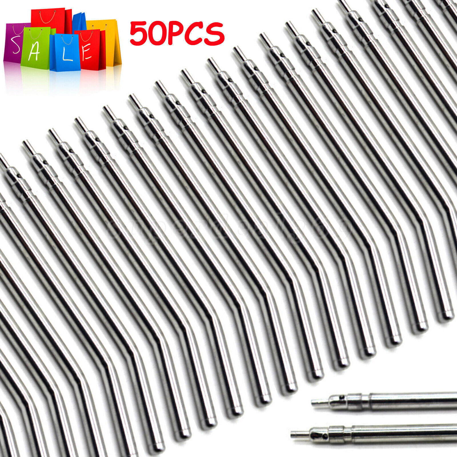 50 Pcs Dental Air Water Spray Triple Syringe Autoclavable Nozzles/Tips/Tubes USA