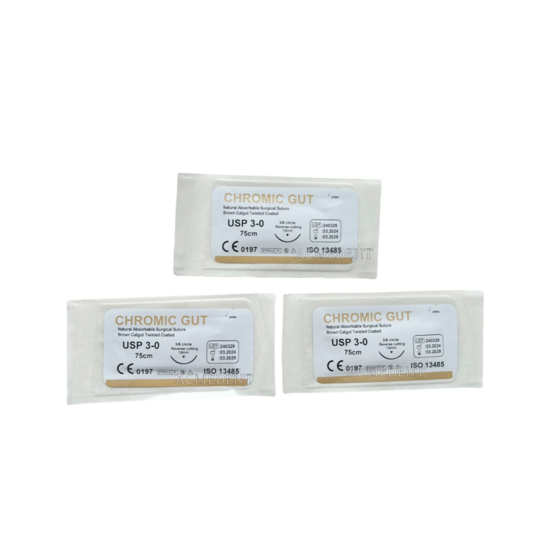 50-Pcs Practise GUT Synthetic 3/0 Twisted Student Training