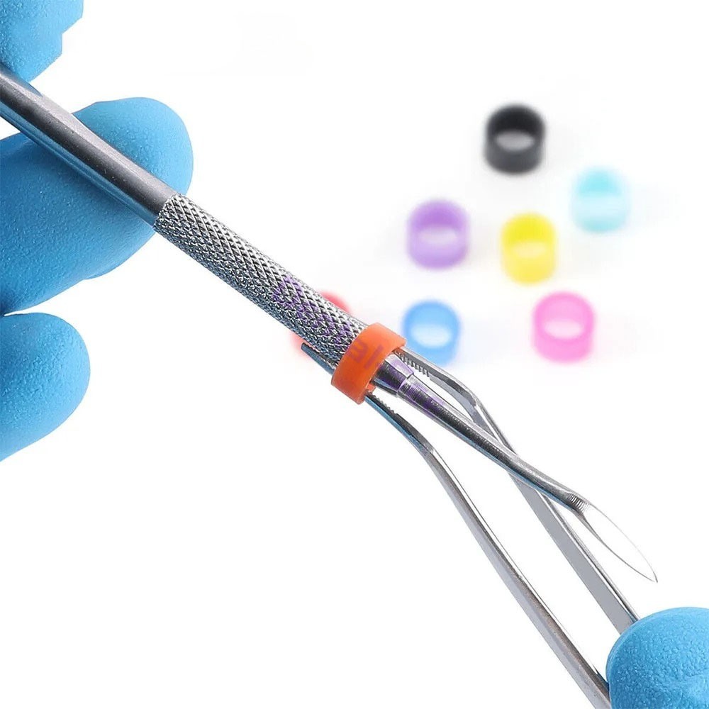 100Pcs/Box Dental / Hygienist Instrument Silicone Color Code Rings Autoclavable
