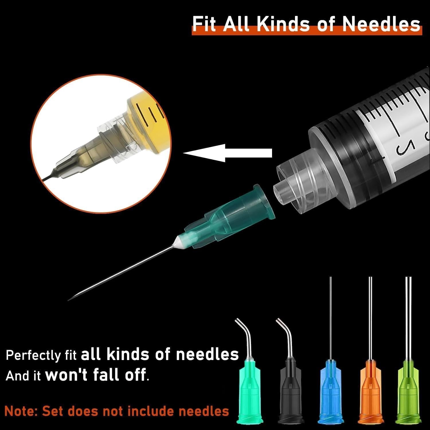 10x 3mL Plastic Syringe Luer Lock Screw Tip End Liquid Animal Fee