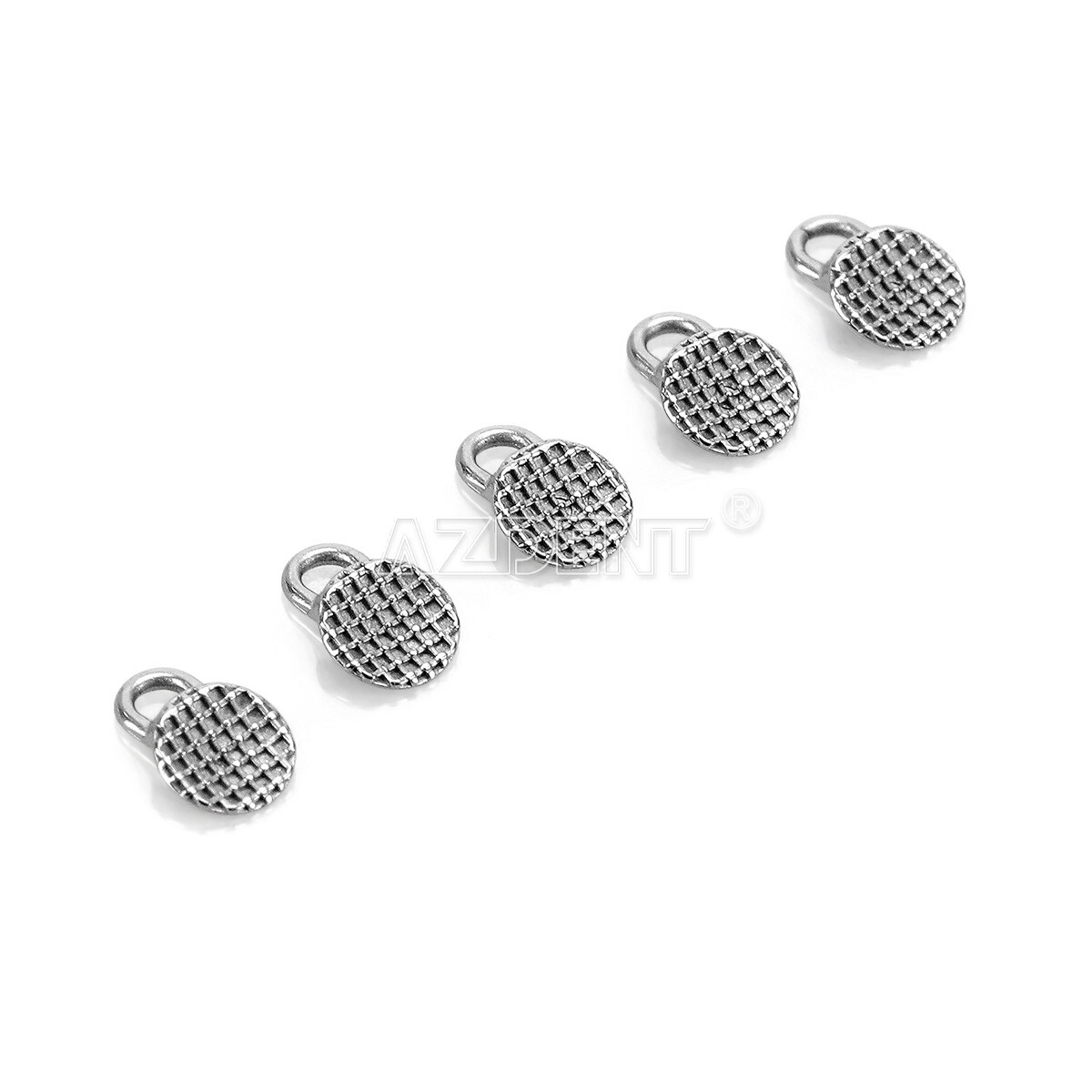 10pcs AZDENT Orthodontic Lingual Buttons Round Base Bondable MIM Traction Hooks