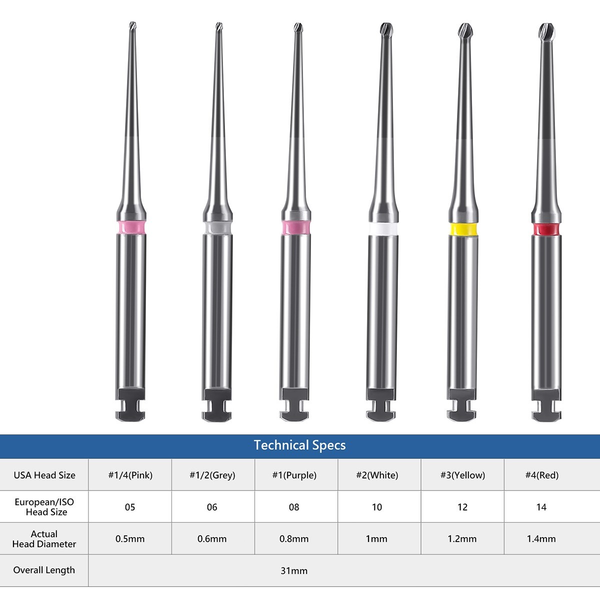 Dental Long Neck Microscope Endo Tungsten Carbide Bur RA2.35mm 31mm / 34mm