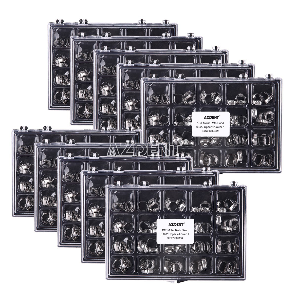 Bandas ortodónticas dentales con tubo bucal Roth.022 para primer molar 16#-35#