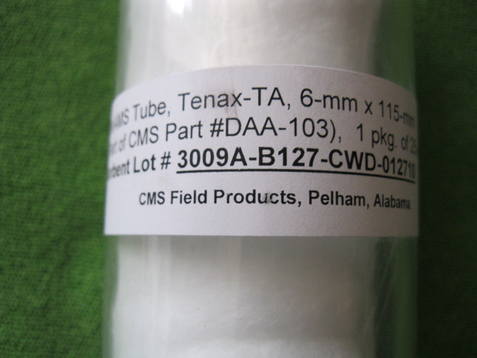 CMS DAAMS TENAX-TA 60/80 6 mm x 15 mm SORBENT TUBES DAA-103, LOT OF 25 TUBES