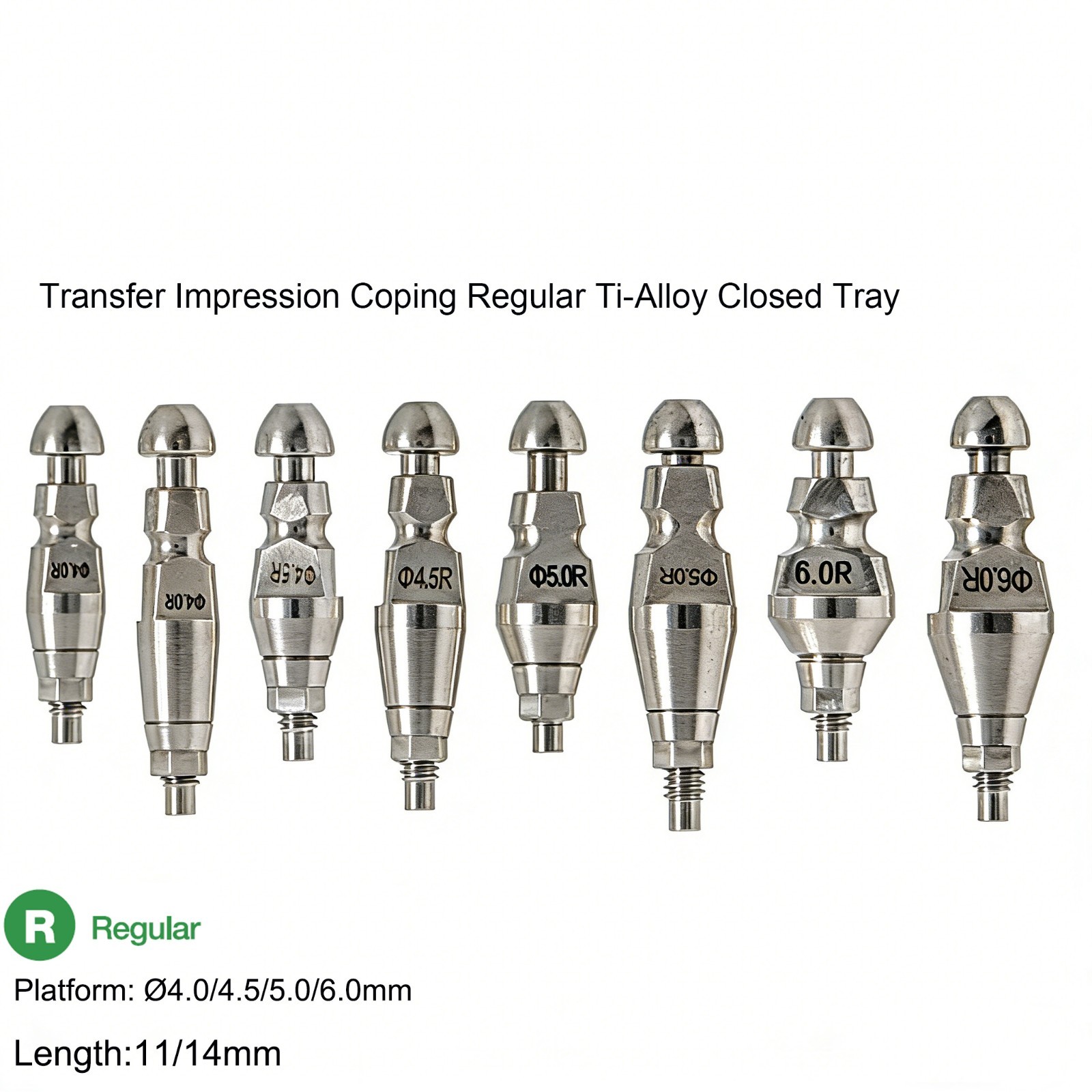 US Dental Transfer Impression Coping Regular Ti-Alloy Closed Tray Fits Hiossen