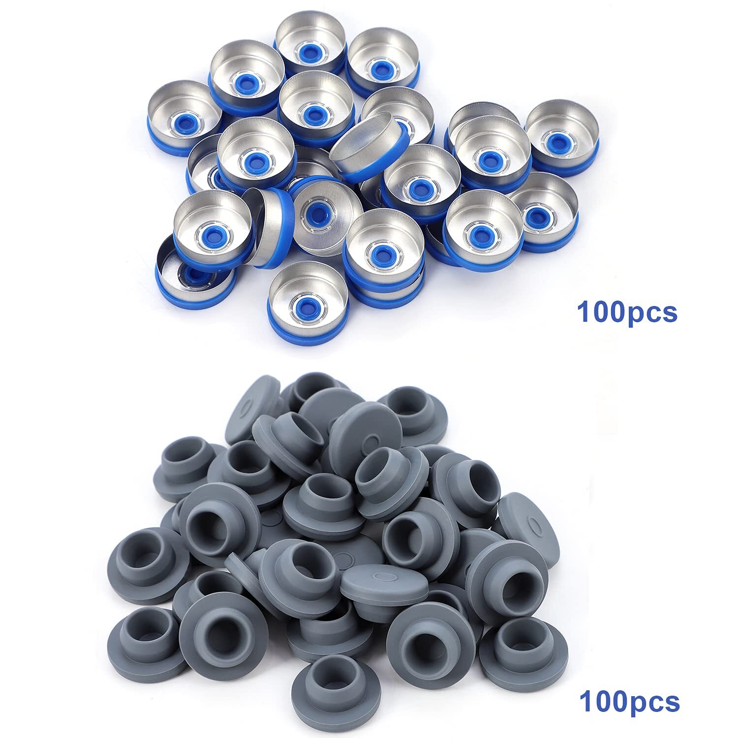 100/200/300/400/500 10ml Glass Clear Bottom Headspace Vial &Plastic-Aluminum Cap