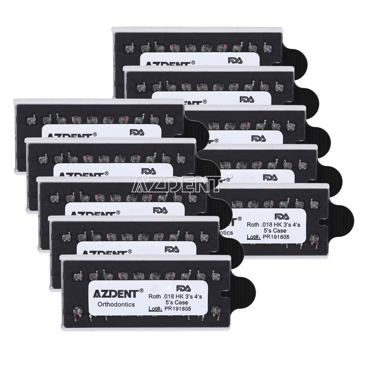 AZDENT Dental Orthodontic Monoblock MIM Bracket Braces Mini Roth/ MBT 018/ 022