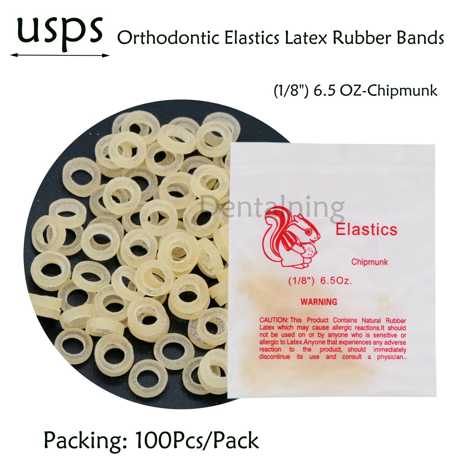 US Dental Ortho Elastics Latex Braces Orthodontic Rubber Bands 3.5 5.0 6.5 OZ