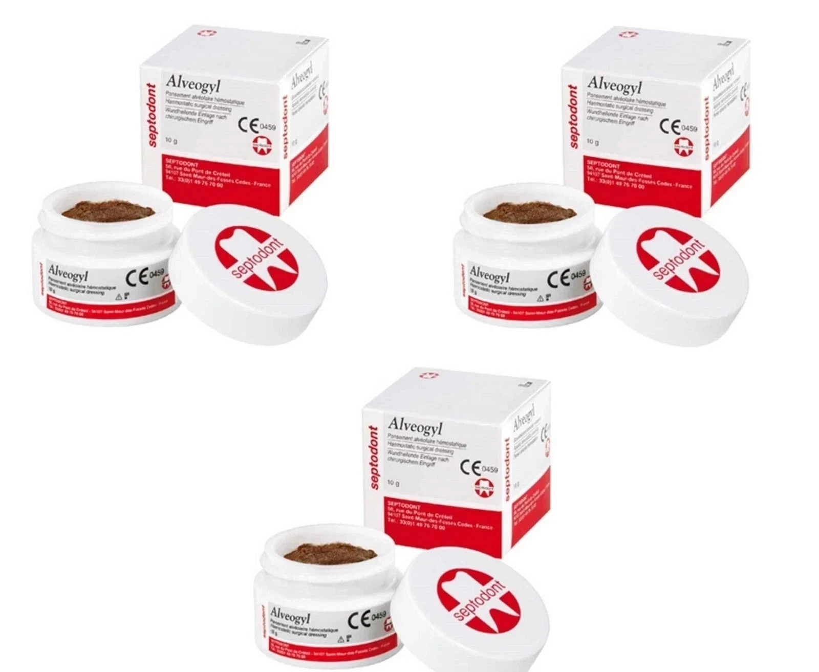 3 x Dental ALVEOGYL Rapid Relief Paste for Dry Socket Treatment 10gm Jar freeshp