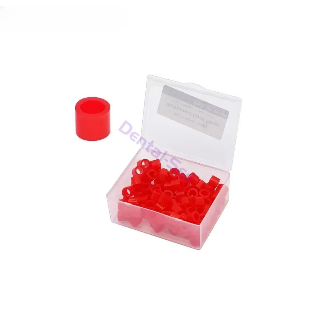 100Pcs/Box Dental / Hygienist Instrument Silicone Color Code Rings Autoclavable