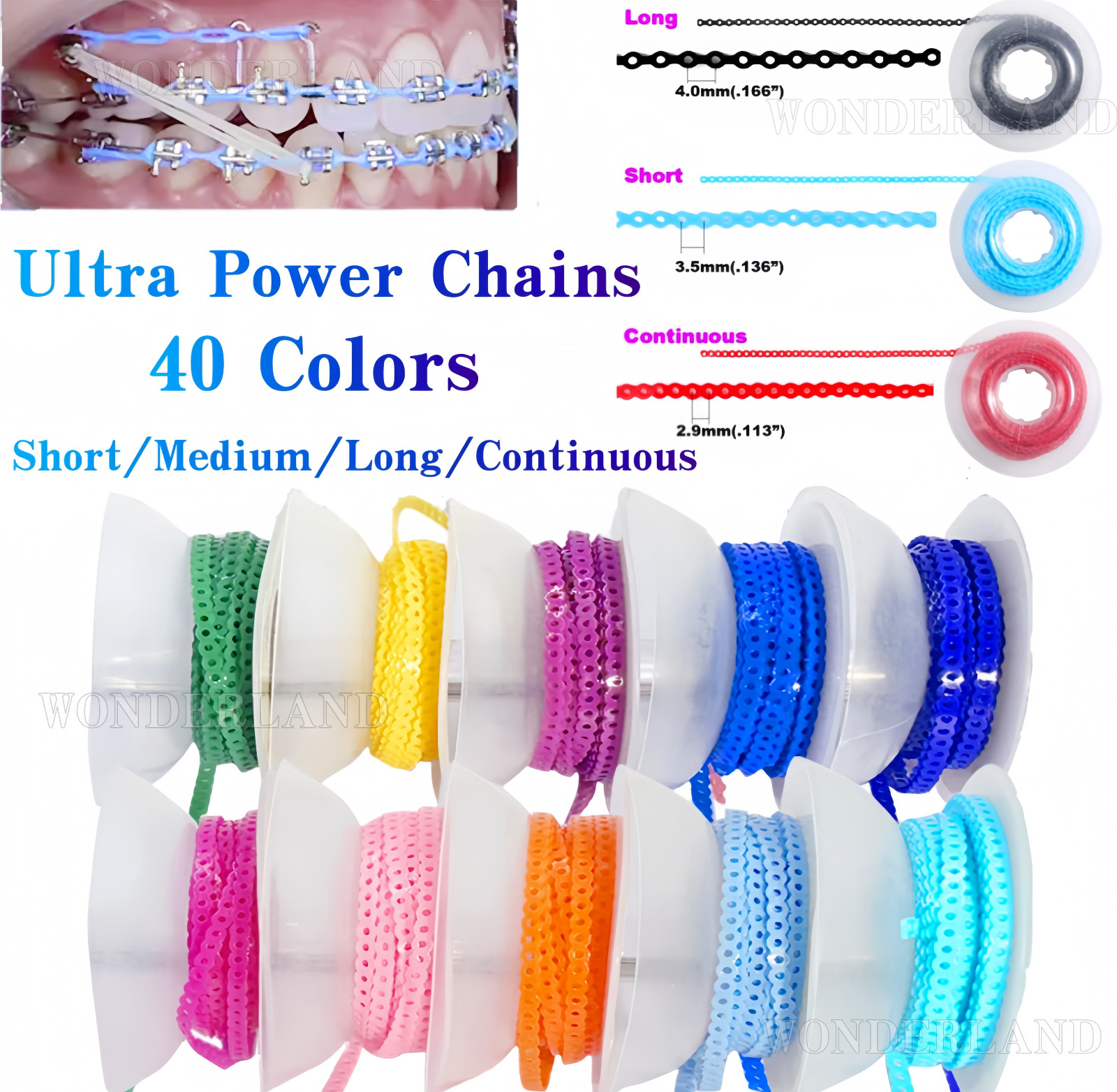Dental Orthodontic Elastics Rubber Bands Ultra Power Chains For Braces 1 Roll