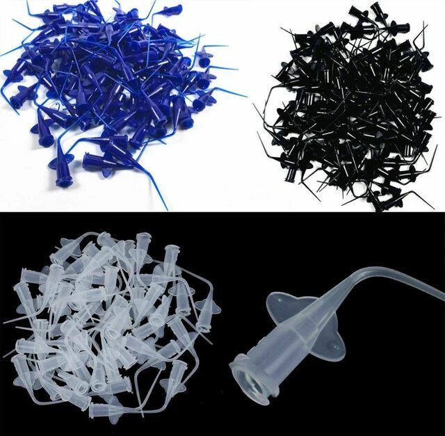 Dental Endodontic Disposable Syringe Irrigation Tip Clear/Blue/Black 100pcs/Pack