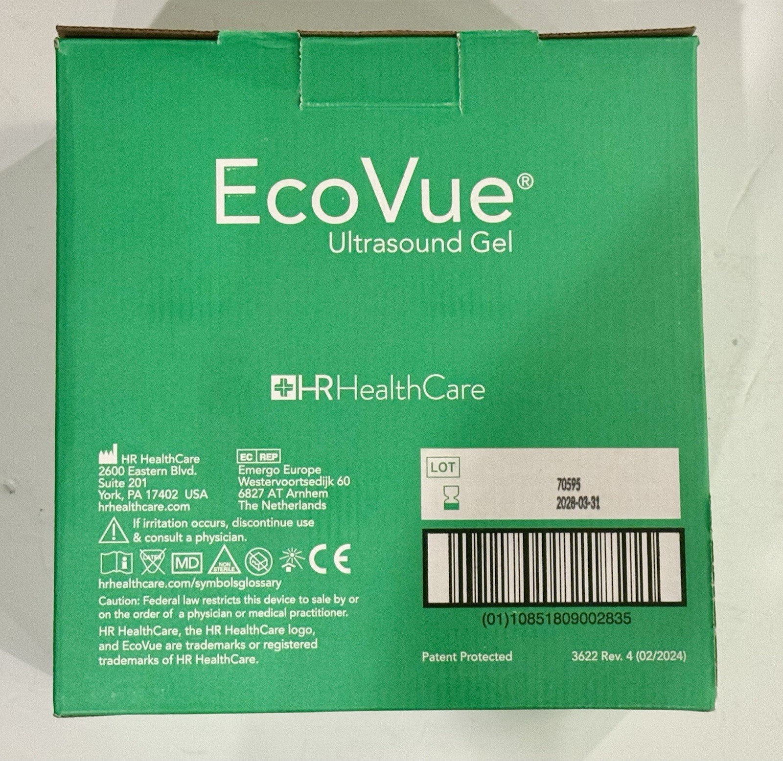 Ultrasound Gel EcoVue NonSterile 32 gram FlexPac 283 Box of 100 Exp 3-31-2028