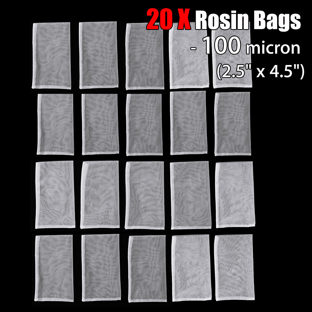 20Pcs/Pack 100μm Micron 2.5” x 4.5” Press Filter Squish Bags Nylon Mesh Screen