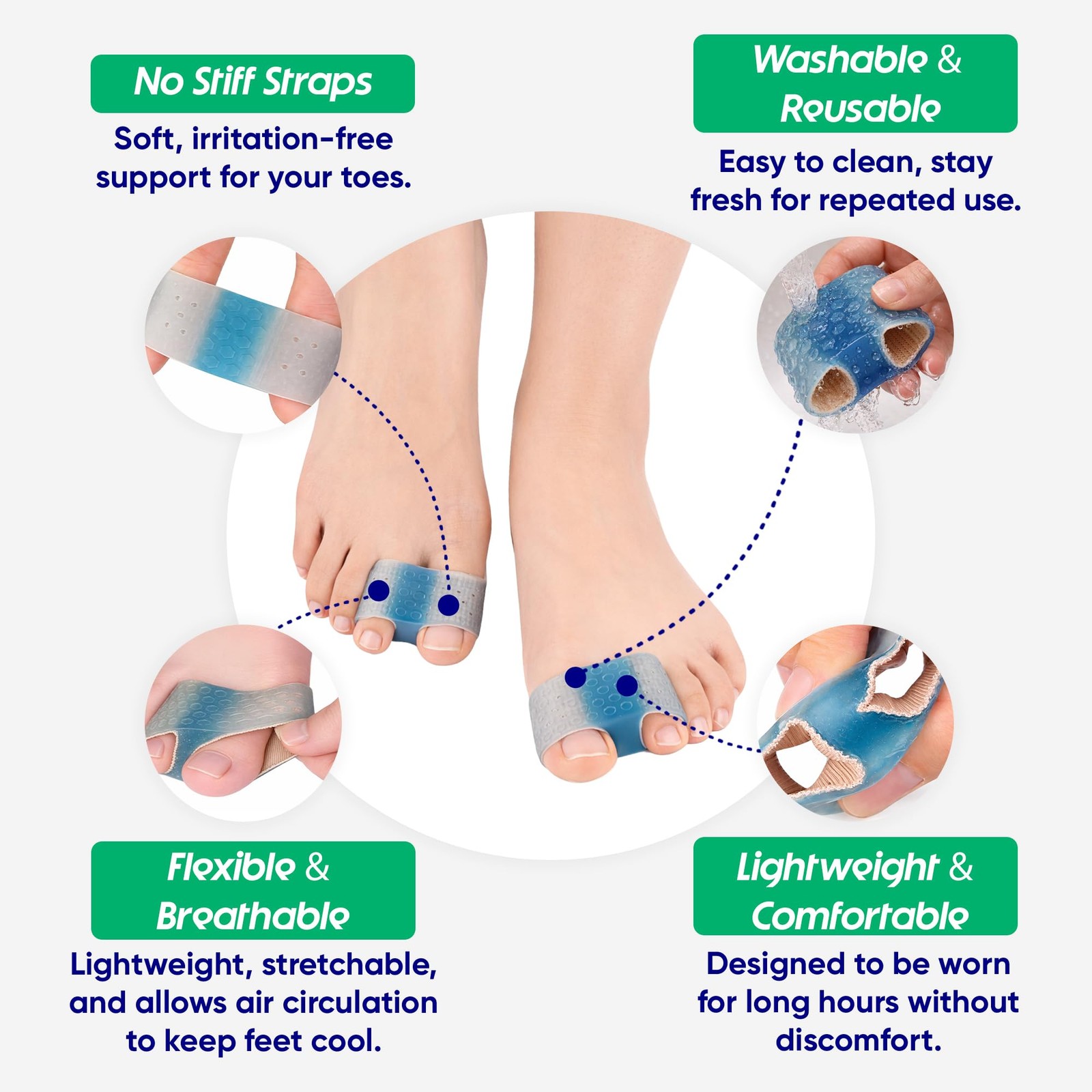 Hyggear Bunion Corrector For Women Men – Big Toe Straightener Silicone Pad