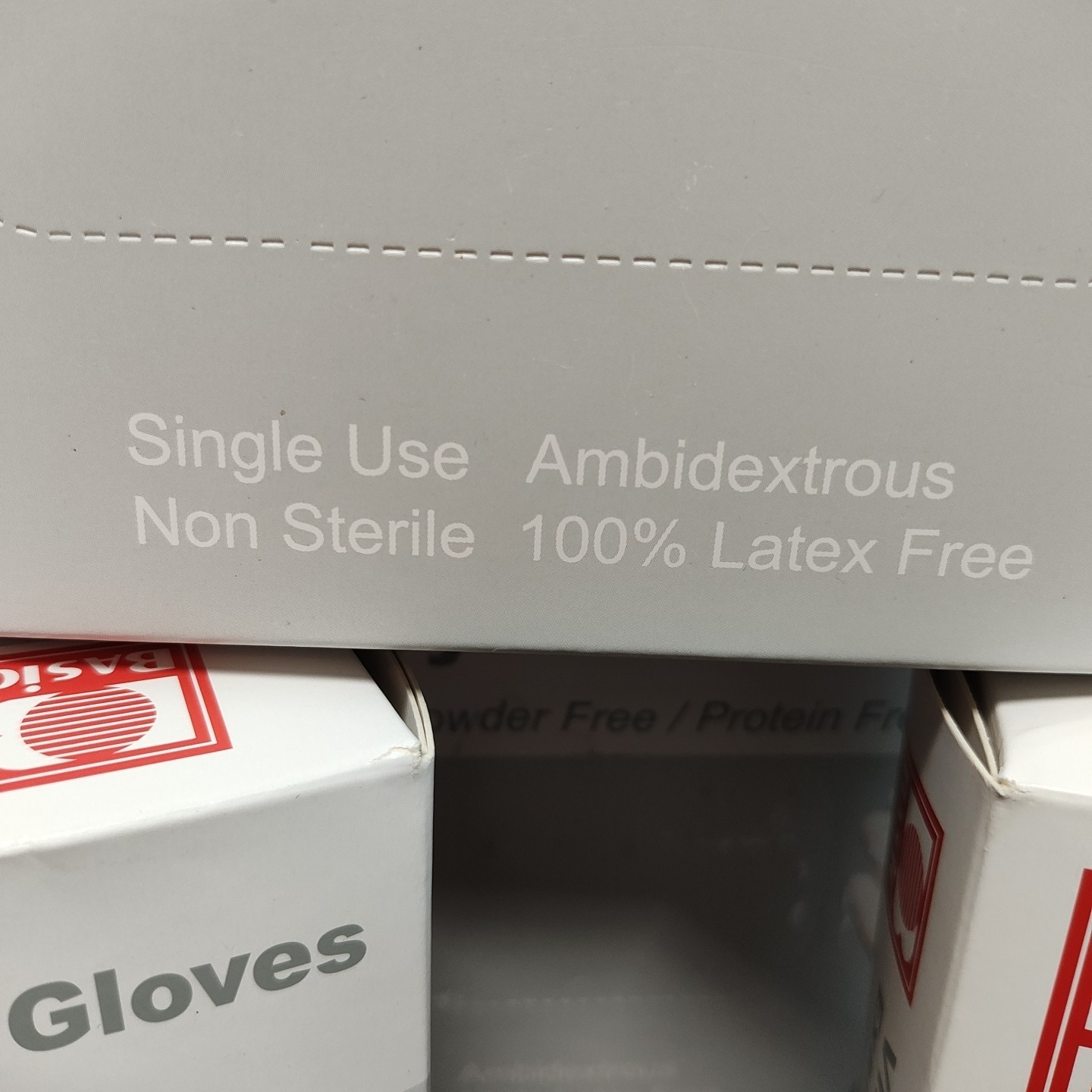 3 BoxesBasic Vinyl Synthetic Exam Gloves Sz Med 100 Gloves Per Box Ambidextrous
