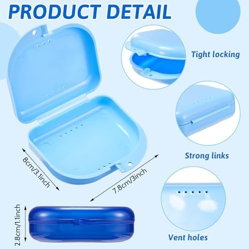 300 Pack Orthodontic Mouth Guard Cases with Vent Holes – Multicolor Dental Stora