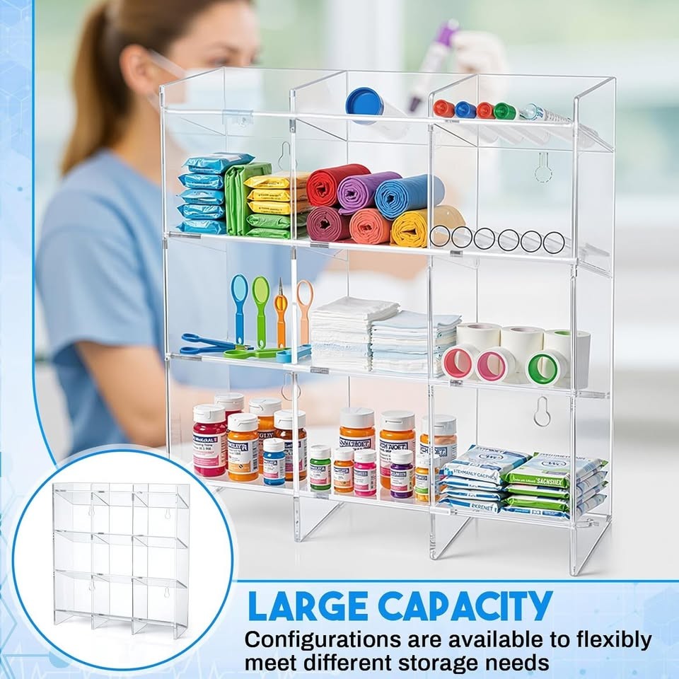 Cinnvoice Large Phlebotomy Organizer 3-Tier Wall or Counter Tube Rack Holder