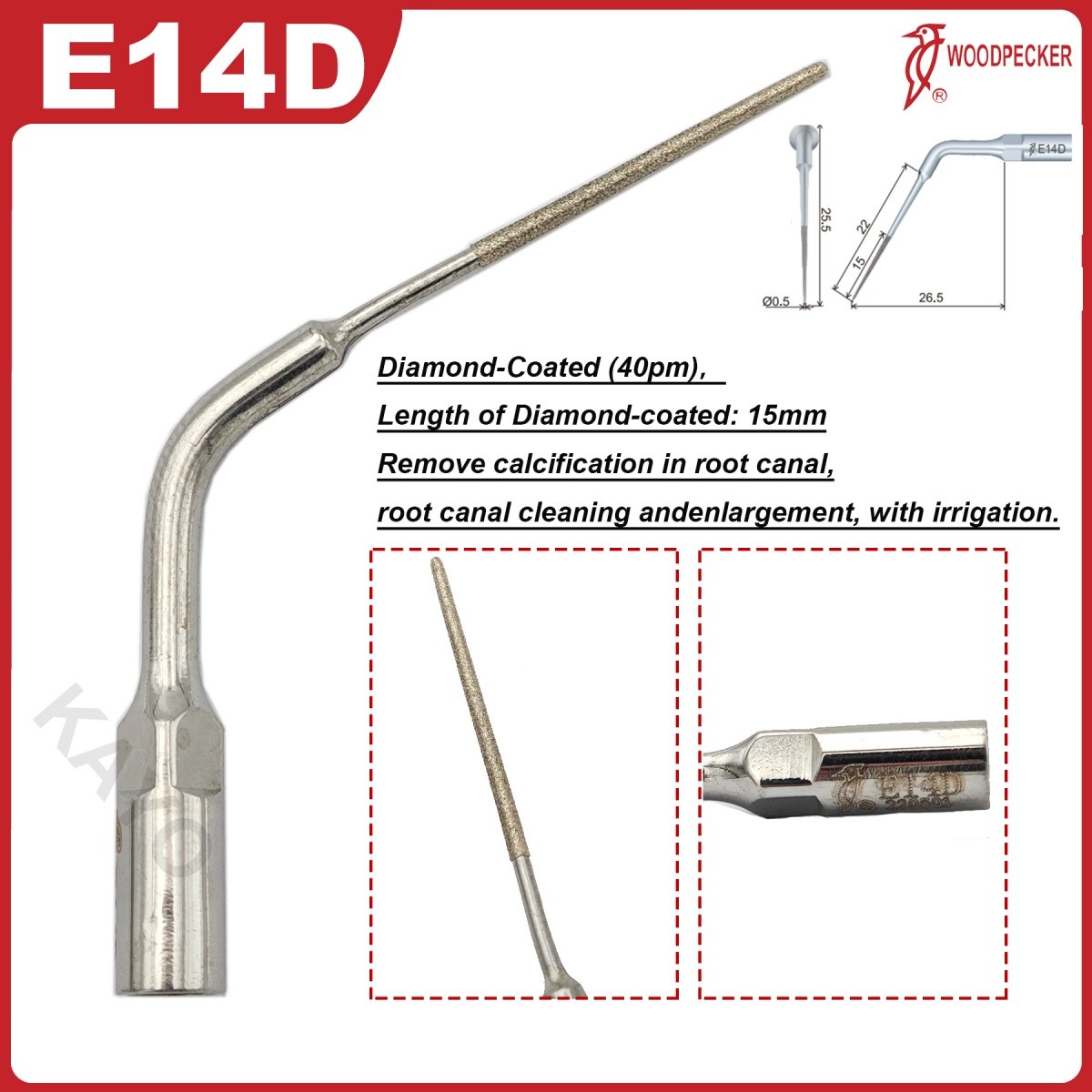 Woodpecker Dental Scaler Tips E Endo treatment tips Fit EMS Ultrasonic Scaler