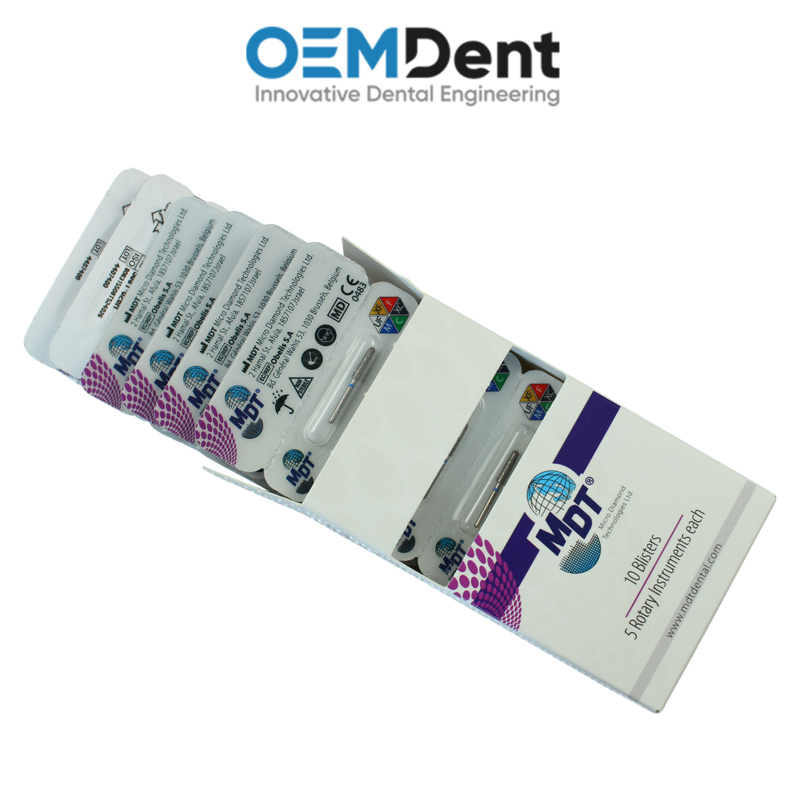 MDT FG Diamond Burs Guide Pin-Taper 508T Shaping Trimming Dental Restorations