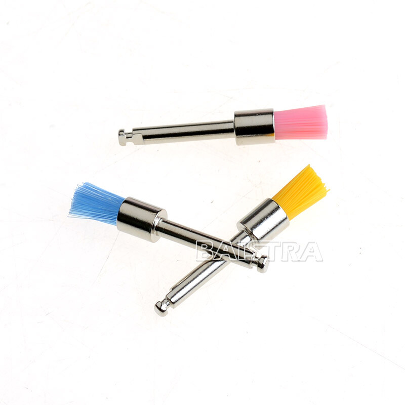 100pcs Dental Colorful Nylon Bowl Polishing Brushes Polisher Prophy Flat Type
