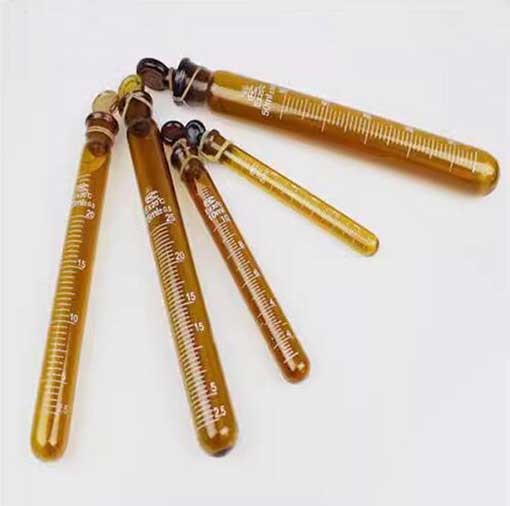 5ml-100ml Round-bottomed Amber graduated Glass Tube Sample Container Glassware