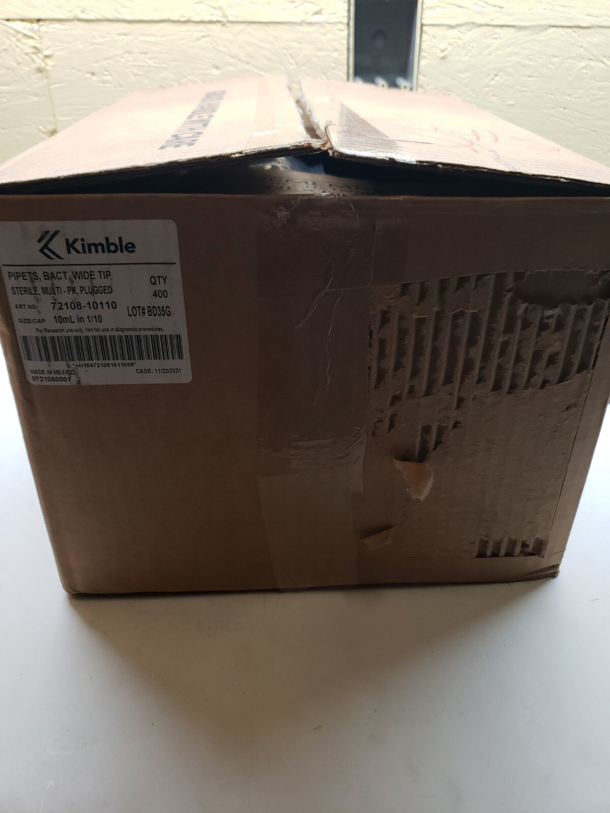 Kimble 72108-10110 Pipets 10ml In 1/10 Qty 400