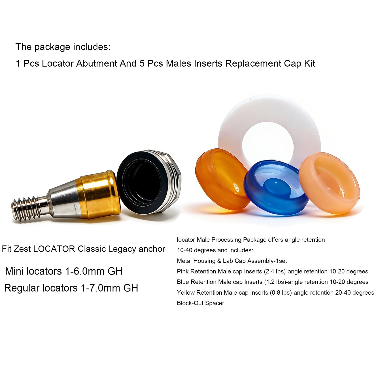 Dental Classic Locator Abutment Internal Hex ZEST Legacy Anchor For Hiossen ET