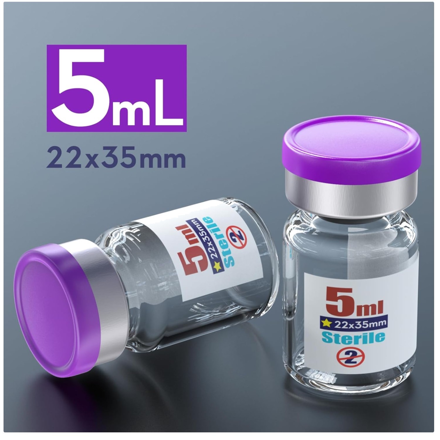 Single Dose Glass Vials – Sterile Package, 5ml (Pack of 10)