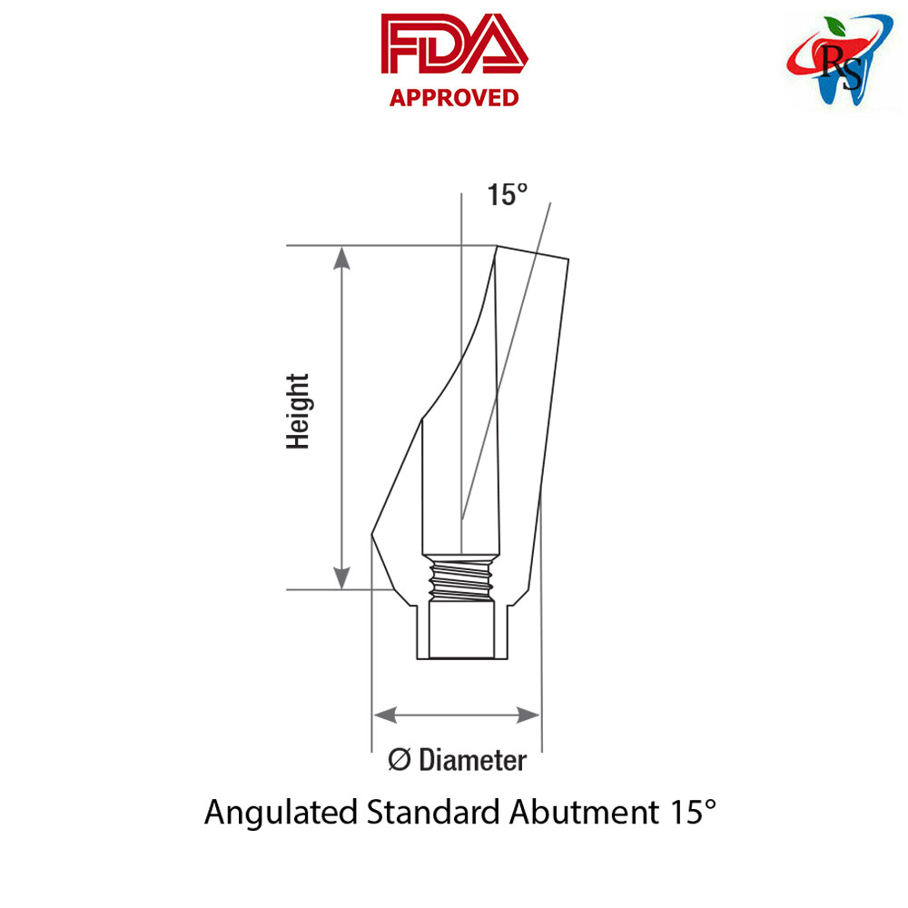 5pcs DSl Standard Angulated Abutment 15 ° Titanium FDA Dental Lab Internal Hex
