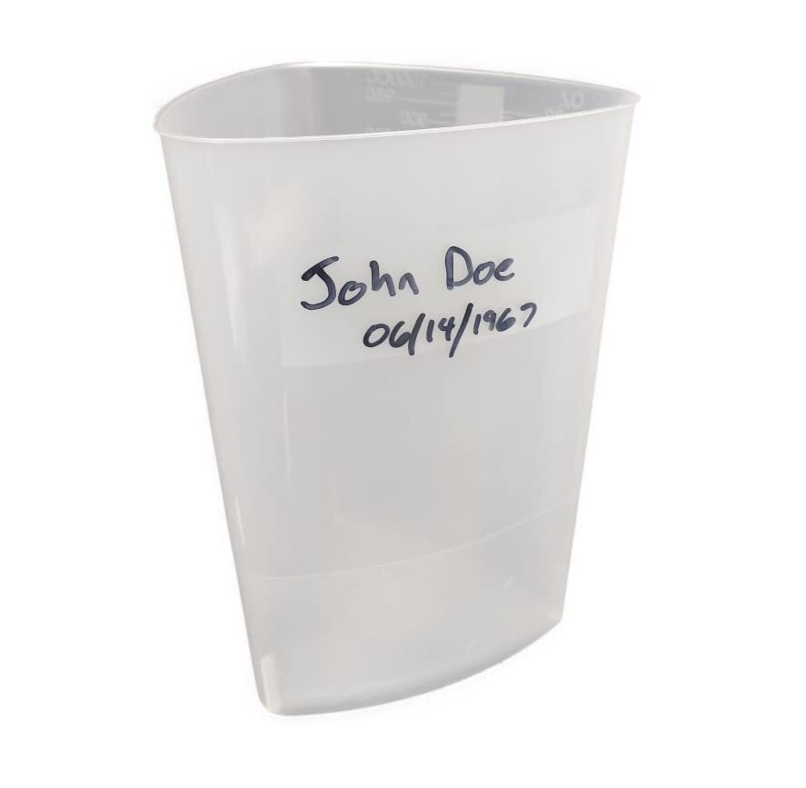 Plastic Graduated Triangular Intake Output Container 5 Pack 32 Ounce Threeside
