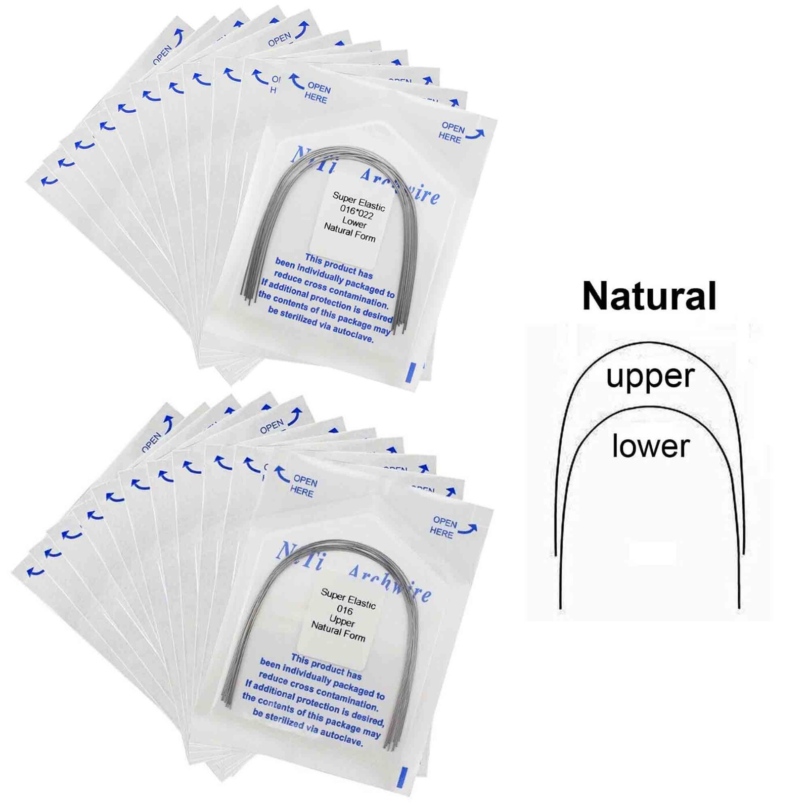 Dental Orthodontic Arch Wire Niti Super Elastic Round Rectangular Ovoid Natural