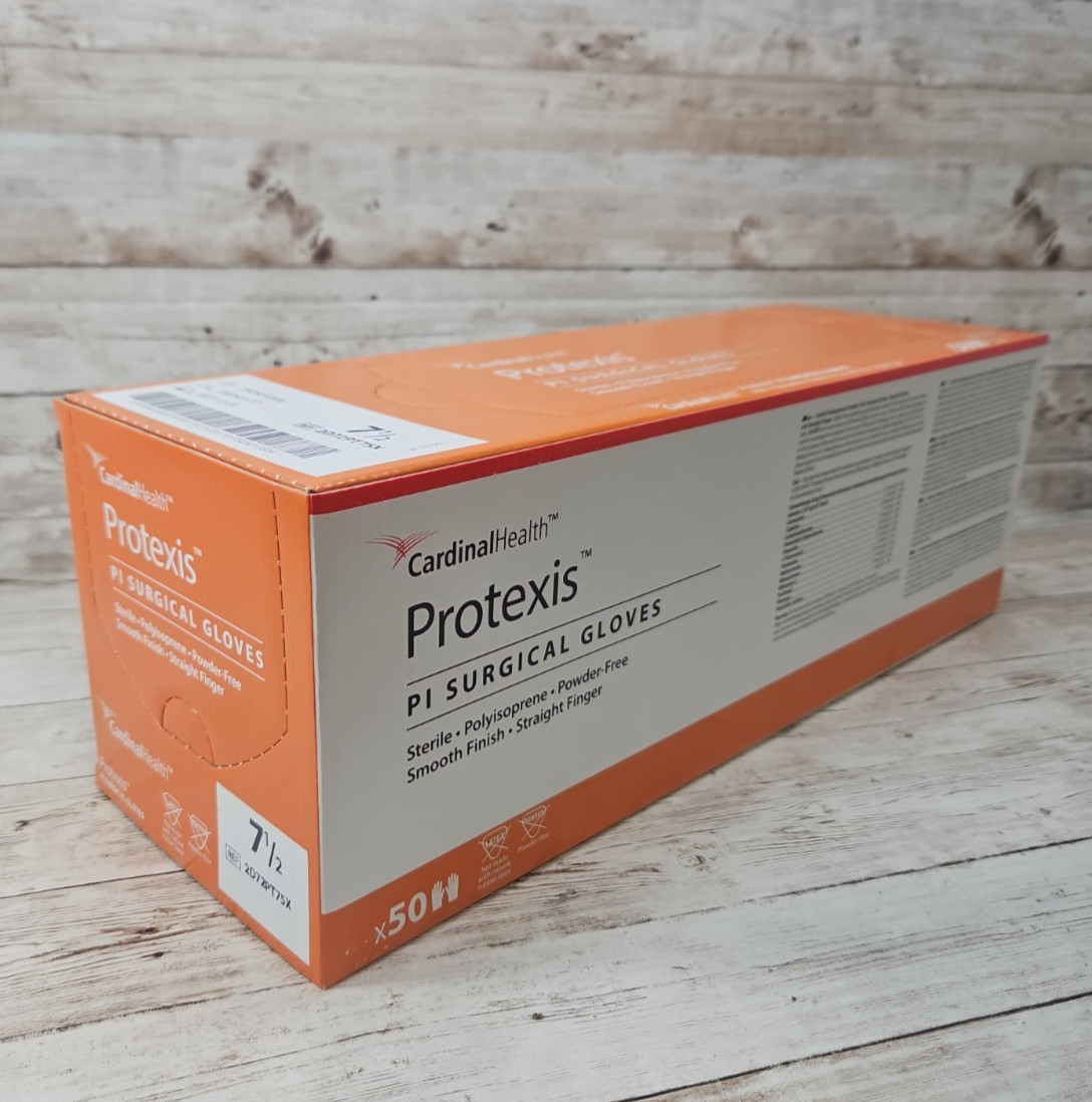Protexis PI Surgical Gloves *1 CASE 200 Pair* Cardinal Size: 7.5 Exp: 12/27