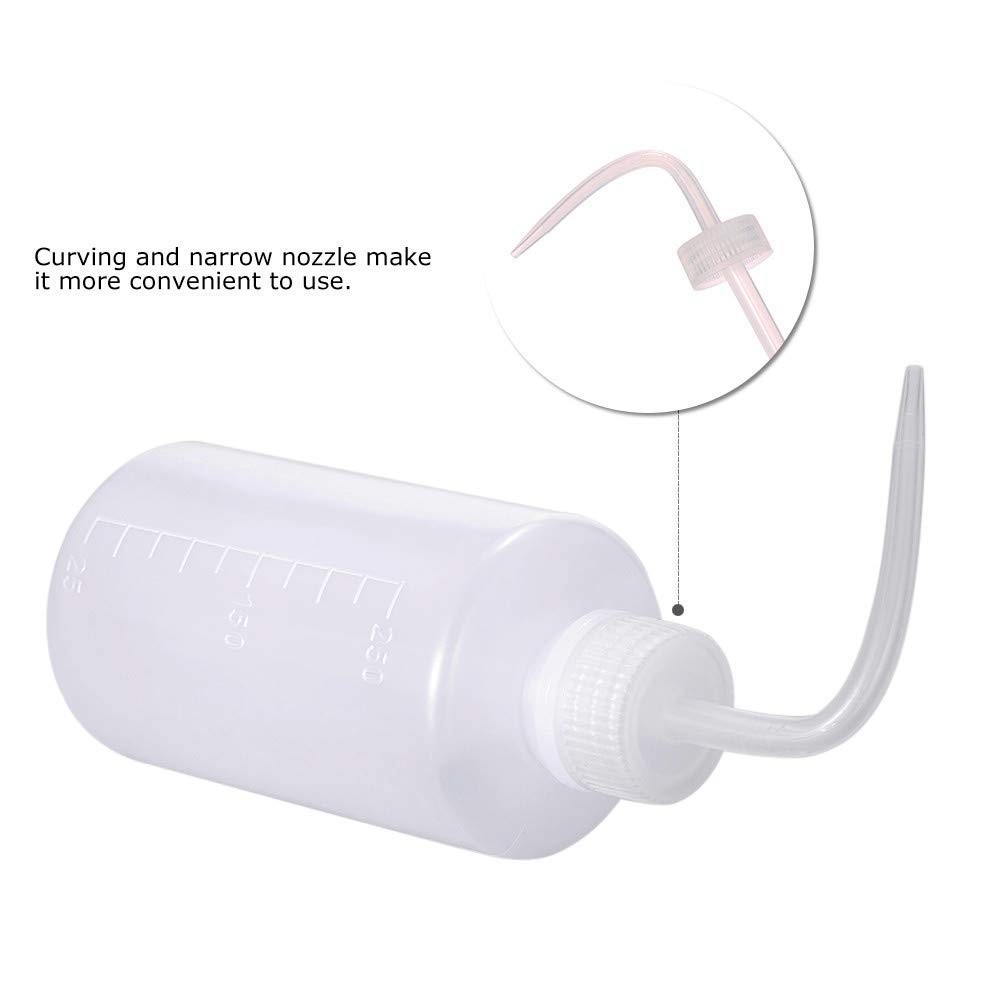 DONSTRAW Wash Bottle 2pcs 250ml/8oz Safety Bottles Watering 2x250ml, White