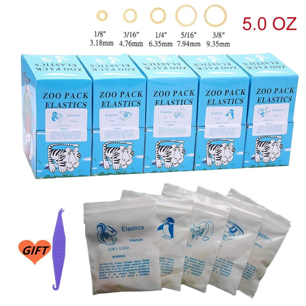 Dental Orthodontic Rubber Bands Ortho Elastics Latex Braces 15 Sizes For Choice