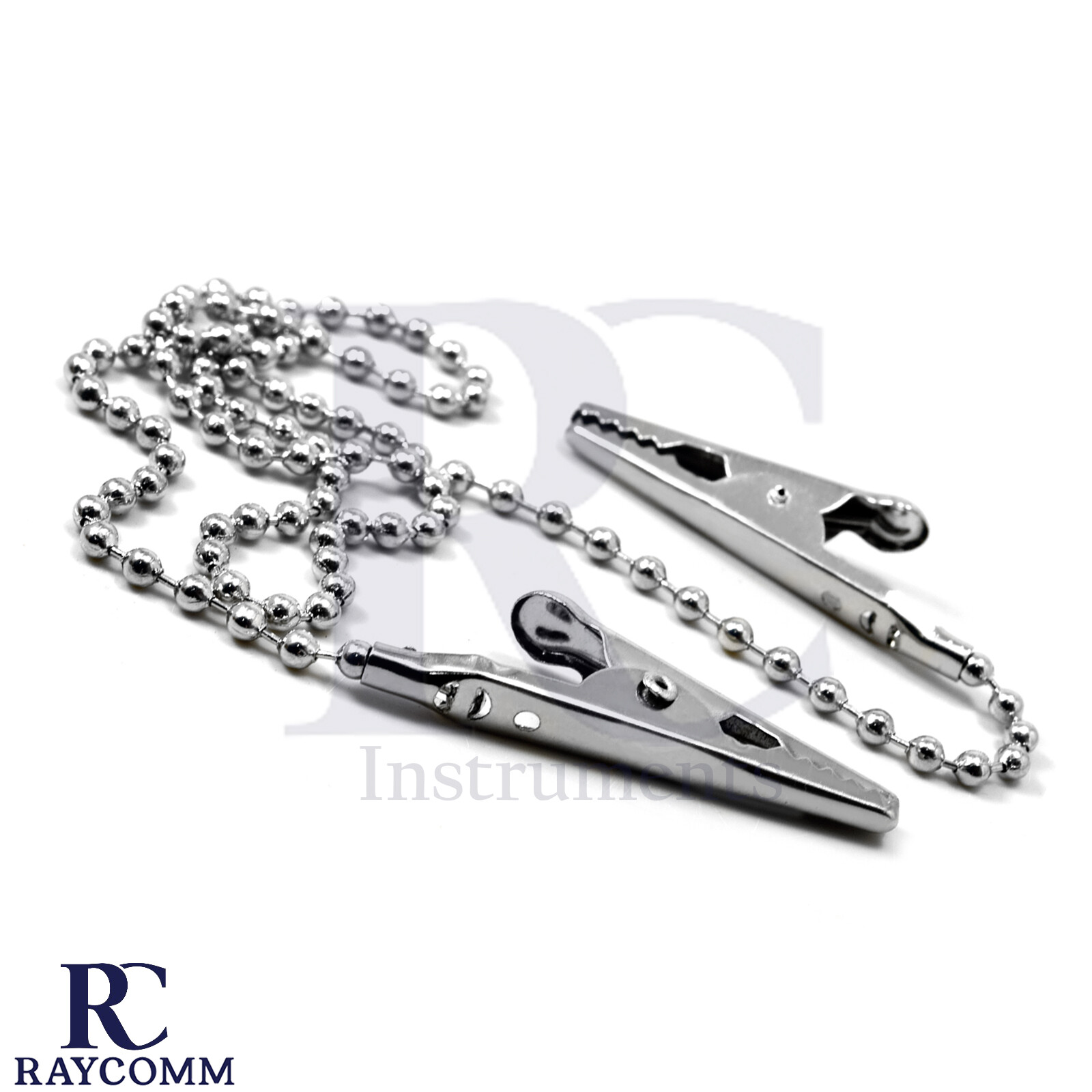 Dental Bib Clips Metal Ball Chain Napkin Holder Flexible Chain Crocodile Clip CE