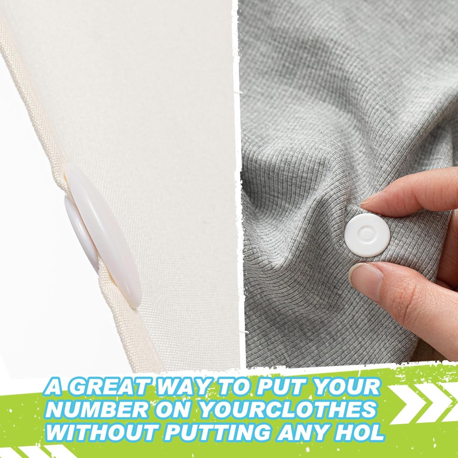 20 Pcs Running Bib Clips with 20 DIY Stickers Bib Snaps for Runners Number Buckl