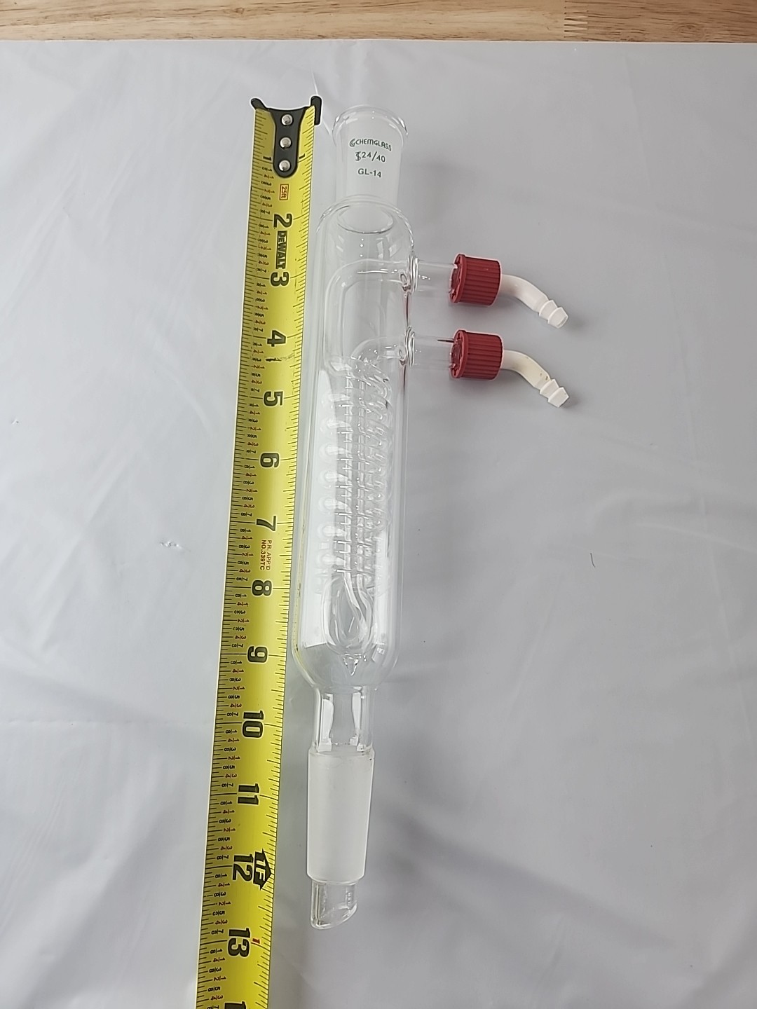 ChemGlass CG-1213-L-20, CONDENSERS, REFLUX, COIL TYPE, 24/40 Joint, 300 mm