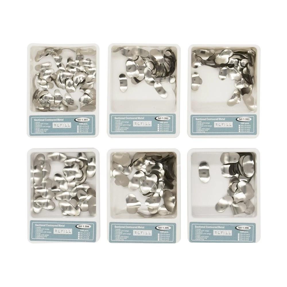 100 Pcs/Box Dental Sectional Contoured Refill Matrices Matrix Bands Blue S/M/L